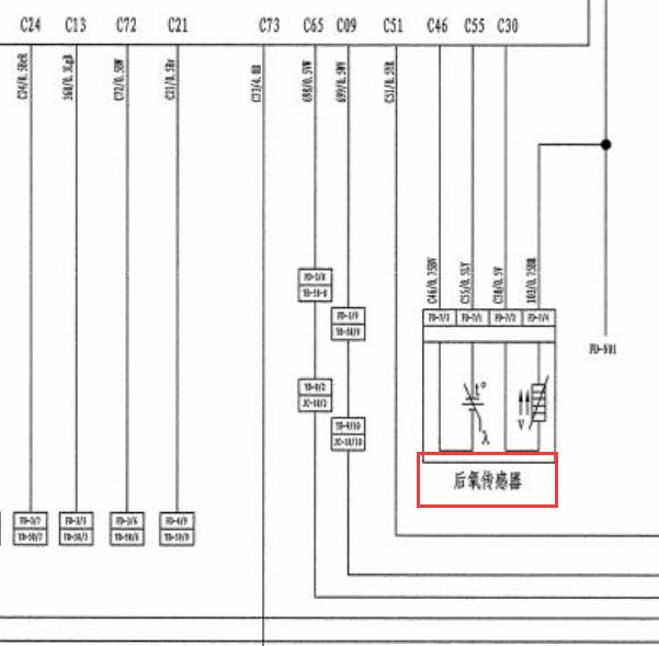2008年江淮瑞风后氧传感器电路图