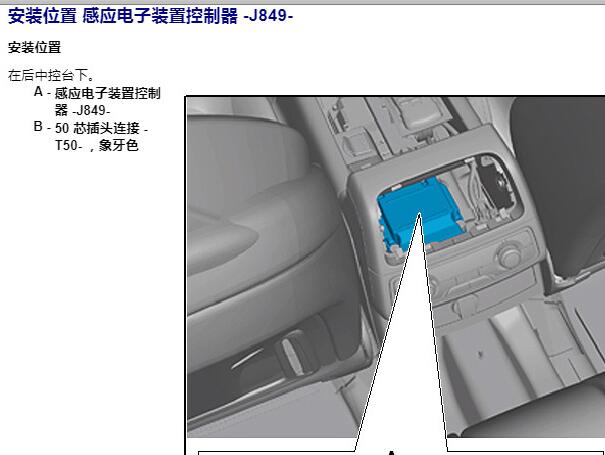 2012年奥迪A7传感器电子控制装置位置资料