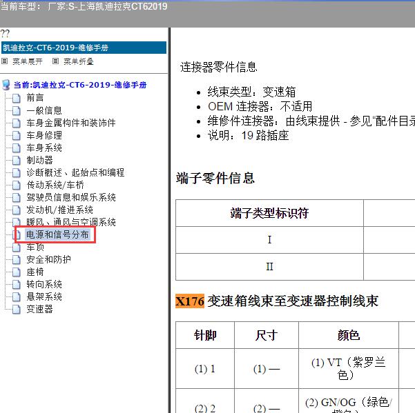 2019年上海凯迪拉克-CT6 X176插头资料