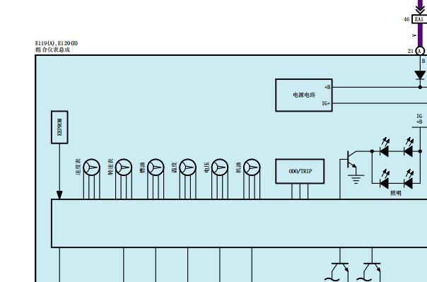2016丰田酷路泽仪表针脚和电路图资料