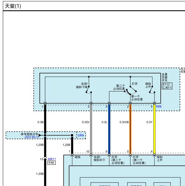 2012年现代飞思天窗电路图