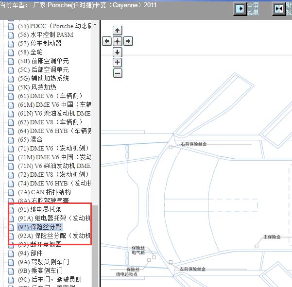 2011年保时捷卡宴保险丝盒位置和保险丝定义