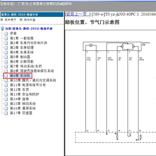 2010年上海雪佛兰-新赛欧 节气门电路图