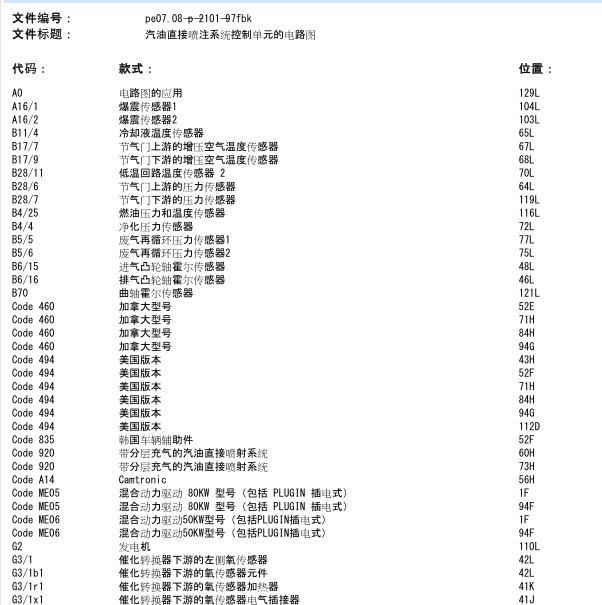 2015年奔驰C200 274发动机电路图.