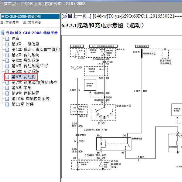 2008年上海别克-商务车（GL8）启动系统电路图