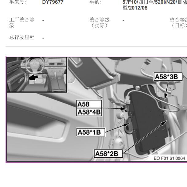 2012年宝马520 A58模块位置