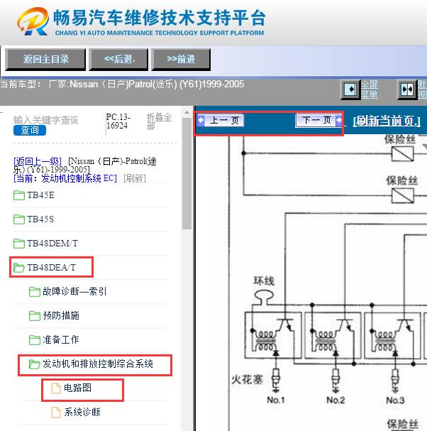 1999-2005年日产途乐发动机电路图