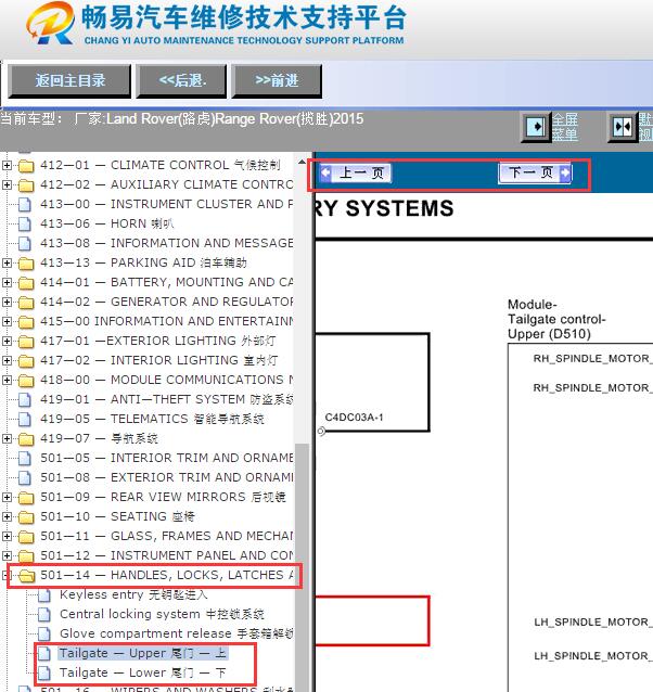 2015年路虎揽胜电动尾门电路图