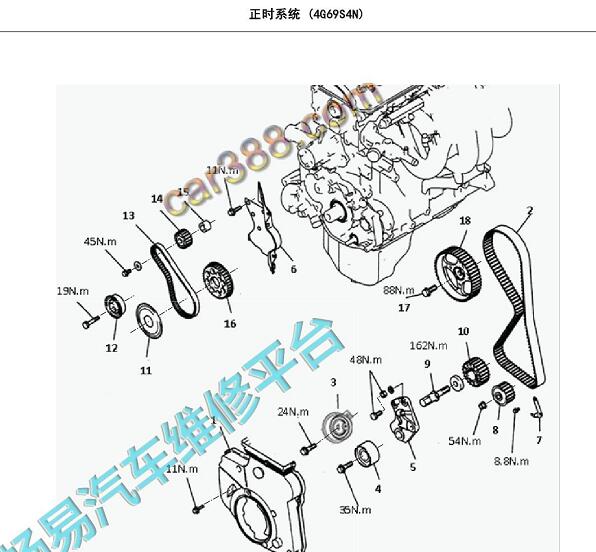 2019-2021年大通T60 4G69S发动机正时维修手册