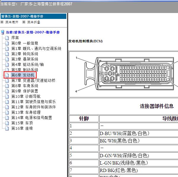 2007年上海雪佛兰-新景程 81针发动机针脚
