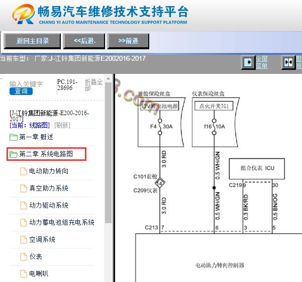 2016-2017年江铃新能源E200全车电路图资料