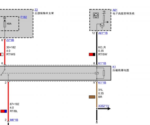2009年宝马730li高度控制电路图