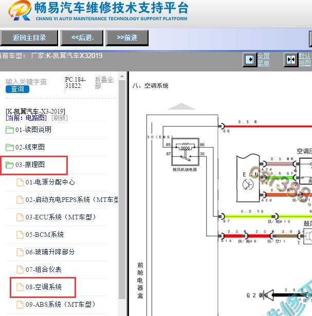 2019年凯翼汽车X3空调电路图