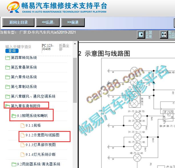 2019-2021年东风风光ix5 照明和喇叭电路图