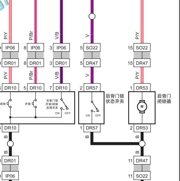 2018-2019年猎豹CS10 尾门开关电路图