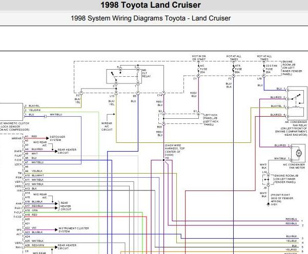 1998年丰田酷路泽空调电路图