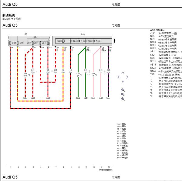 2023年奥迪Q5L ABS电路图