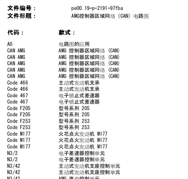 2016年奔驰C200L CAN通讯电路图和位置