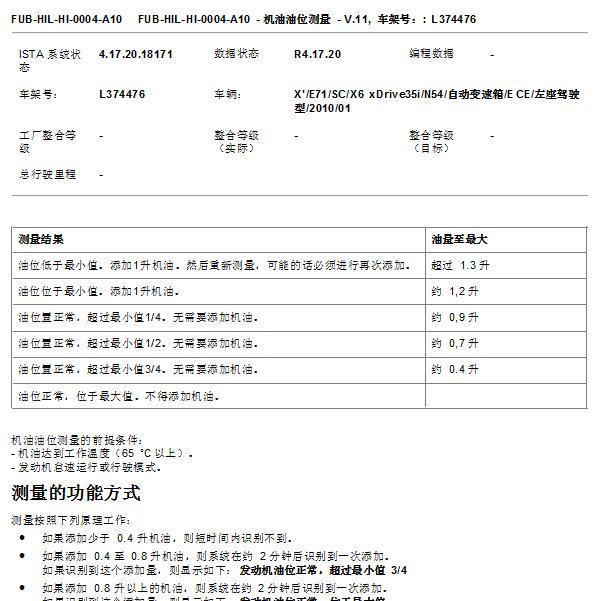 2009年宝马X6 机油加注量