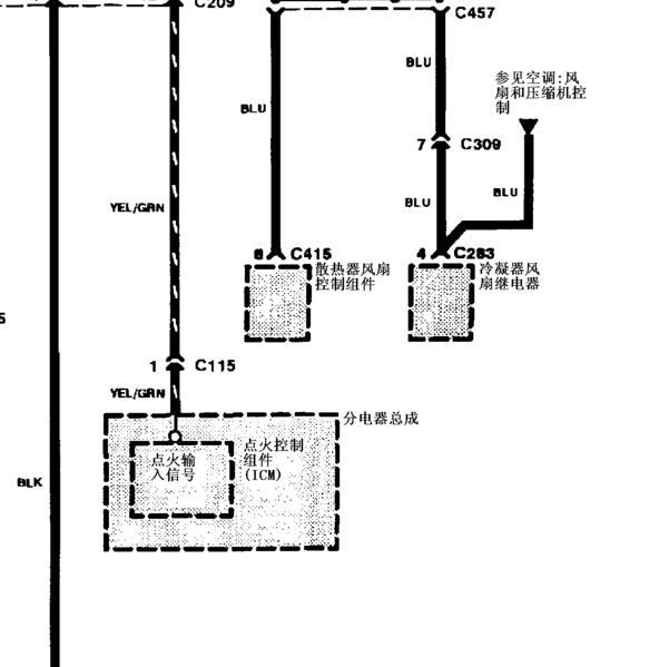 1993年本田雅阁发动机点火系统电路图