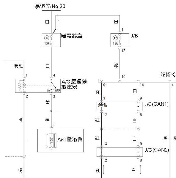 2015年三菱君阁空调电路图