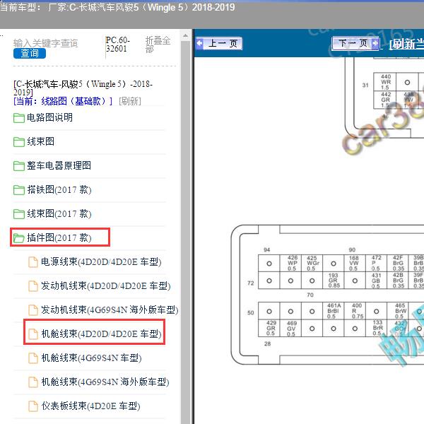 2018-2019年长城汽车-风骏5 60+94针发动机针脚