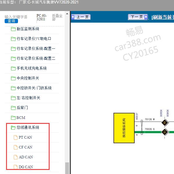 2020-2021年长城汽车-魏牌VV7 通讯电路图