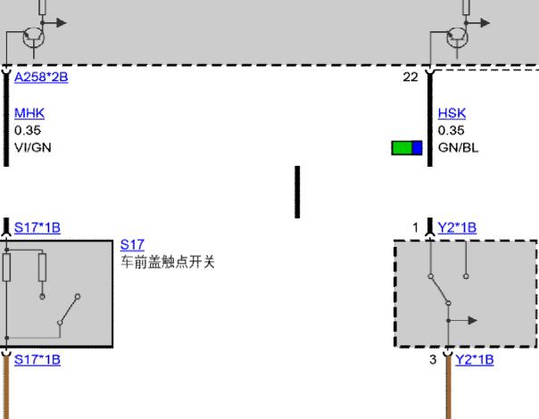 2022年宝马325li 机盖锁电路图