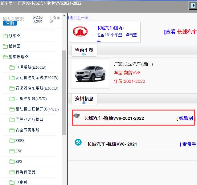 2021-2022年长城汽车-魏牌VV6 全车电路图