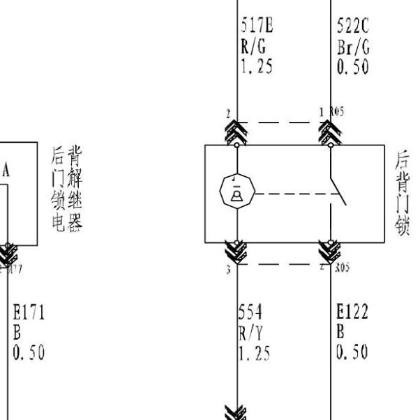2012年华泰汽车宝利格后备箱锁电路图