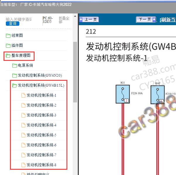 2022年长城汽车-哈弗大狗 发动机电路图