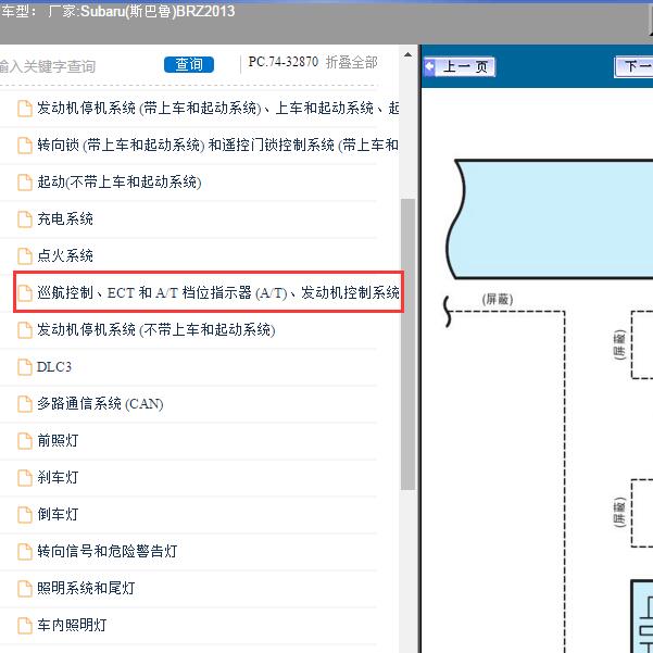 2013年Subaru(斯巴鲁)-BRZ 变速箱电路图