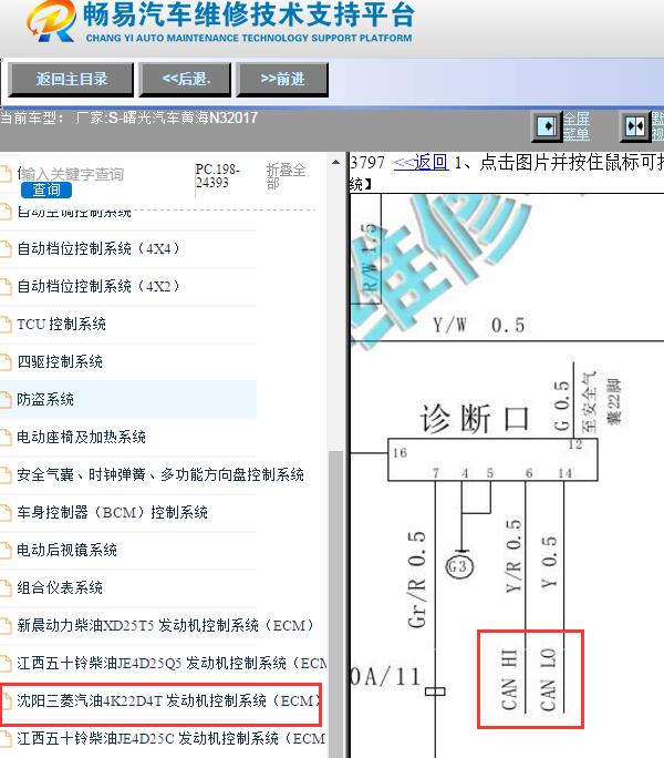2017年曙光汽车N3网络通讯电路图