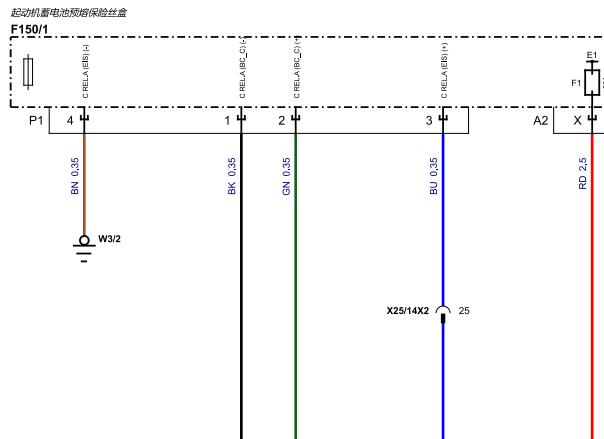2023年奔驰A200启动供电电路图