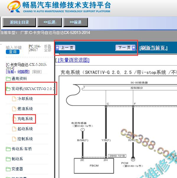 2013-2014年马自达CX-5充电电路图