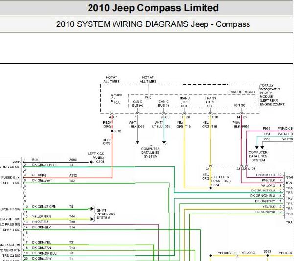 2010年吉普指南者变速箱电路图