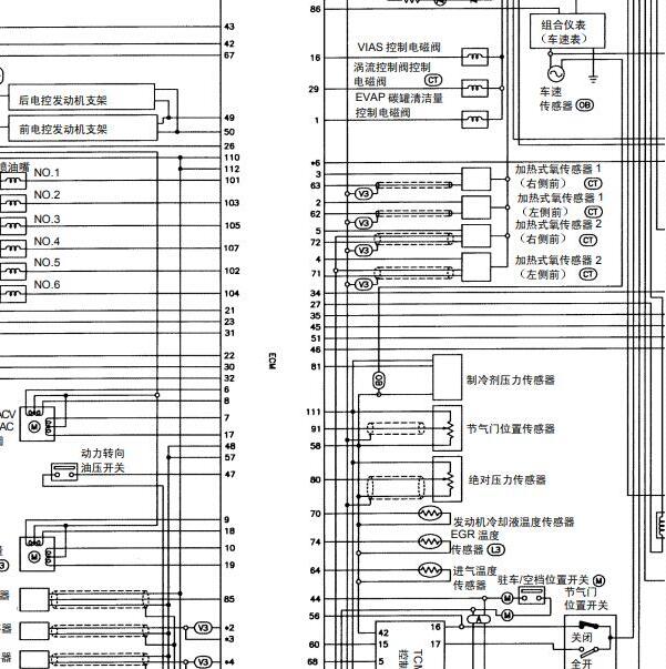 2001年日产风度VQ30发动机电路图