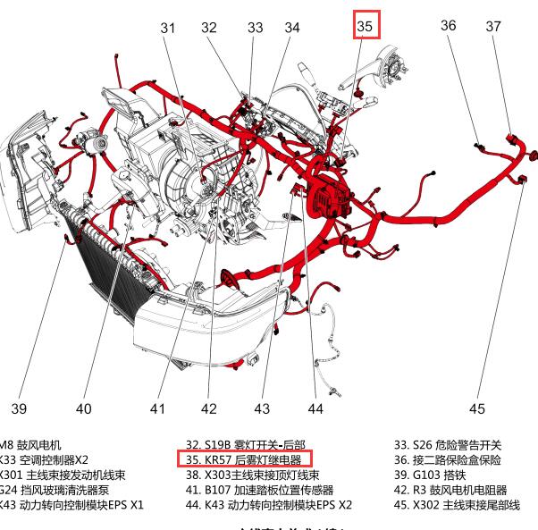2020年五菱荣光小卡后雾灯继电器位置