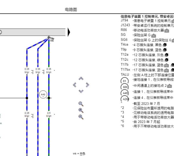 2024年奥迪A6L 安卓运行系统控制单元电路图