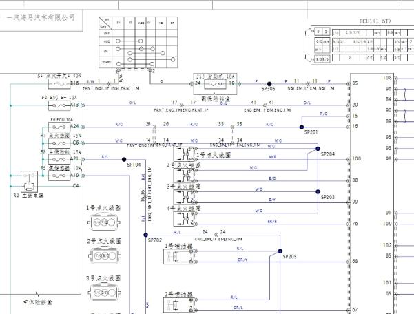 2016年海马V70 HM474Q-T发动机电路图资料