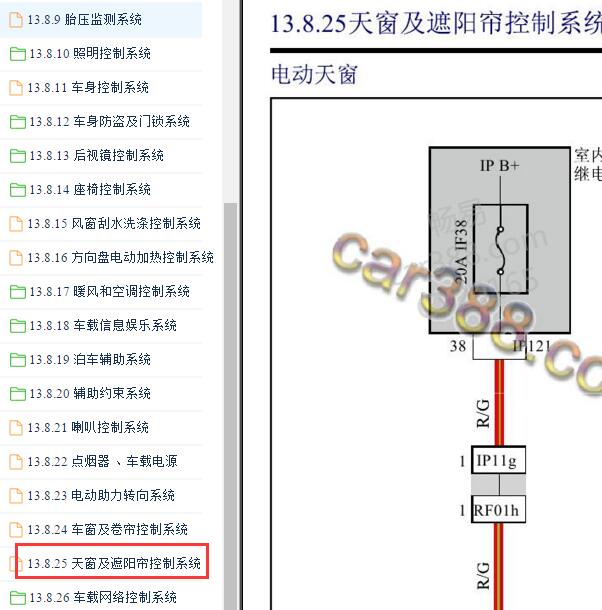 2020-2021年吉利博越pro天窗及遮阳帘电路图