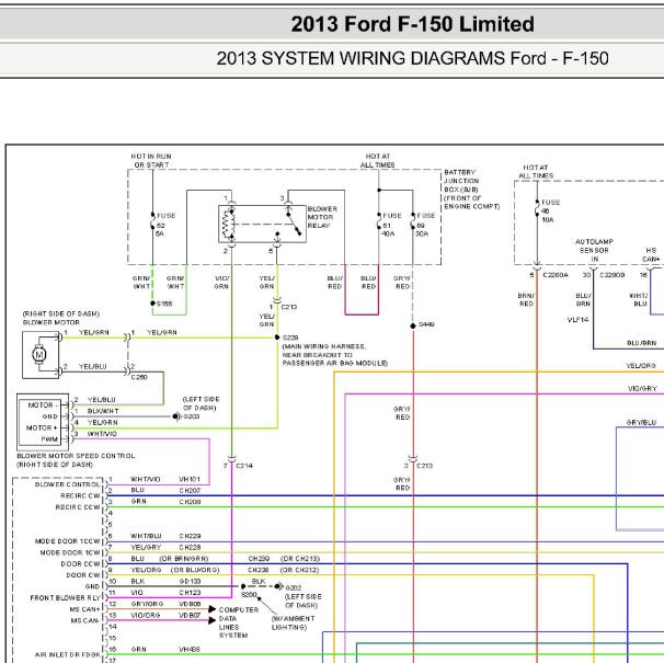 2013年福特猛禽空调鼓风机电路图