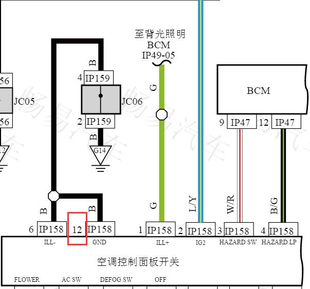 2016年吉利远景空调面板电路图
