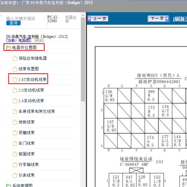 2012年华泰汽车-宝利格 发动机针脚