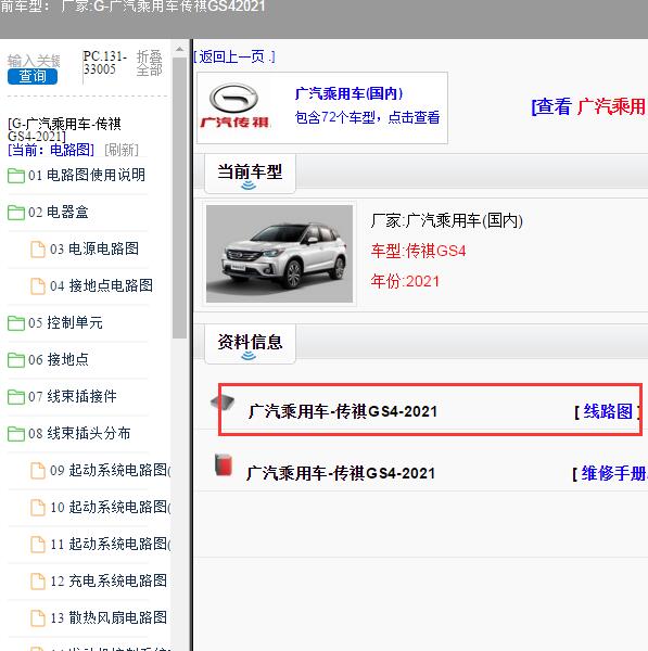 2021年广汽乘用车-传祺GS4 全车电路图