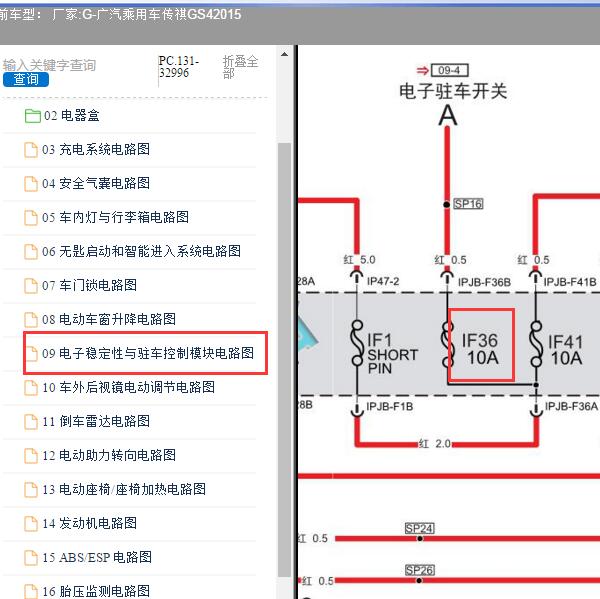 2015年广汽乘用车-传祺GS4 IF36保险丝电路图