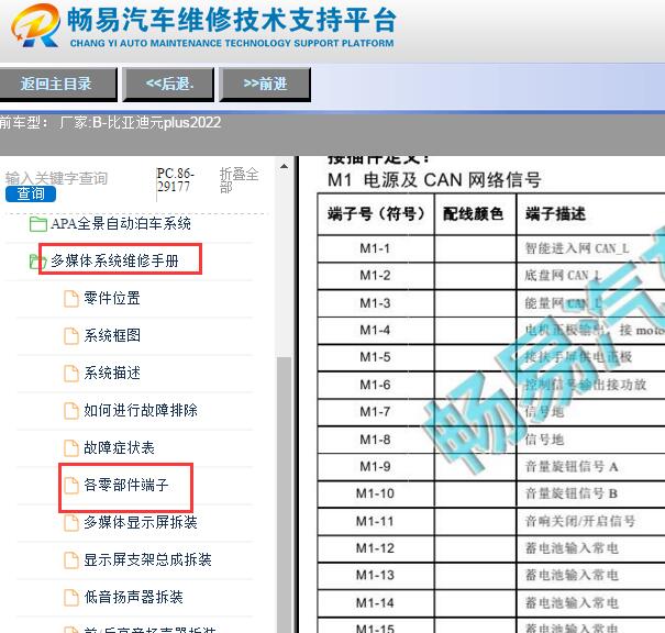 2022年比亚迪元PLUS音响功放针脚定义