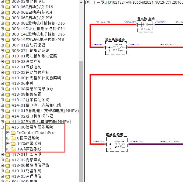 2021年路虎发现音响系统电路图