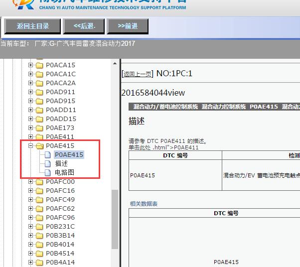 17年丰田雷凌P0AE415故障码资料