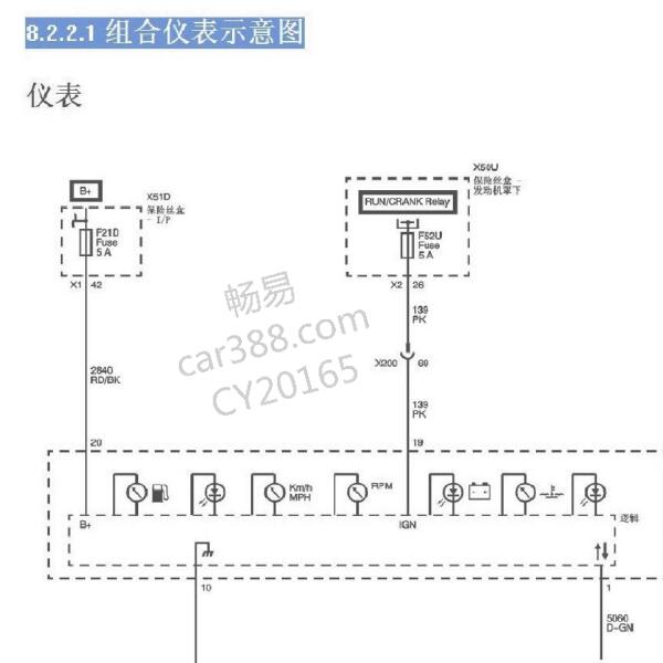2009年别克君越仪表电路图.